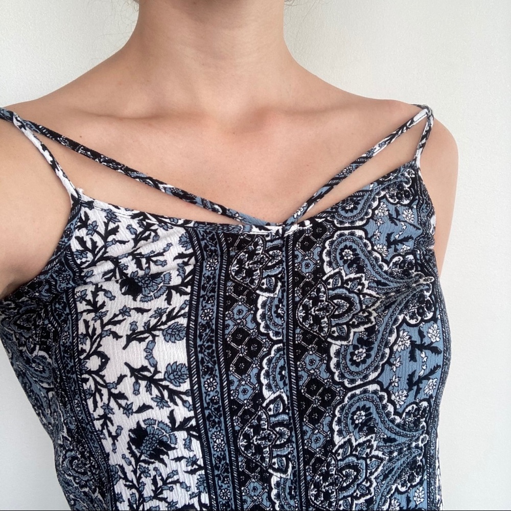 Blue Pattern Romper - image 2